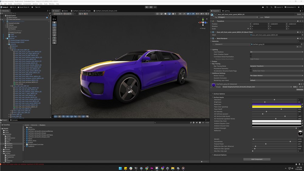 High-Fidelity Unlit Car Paint